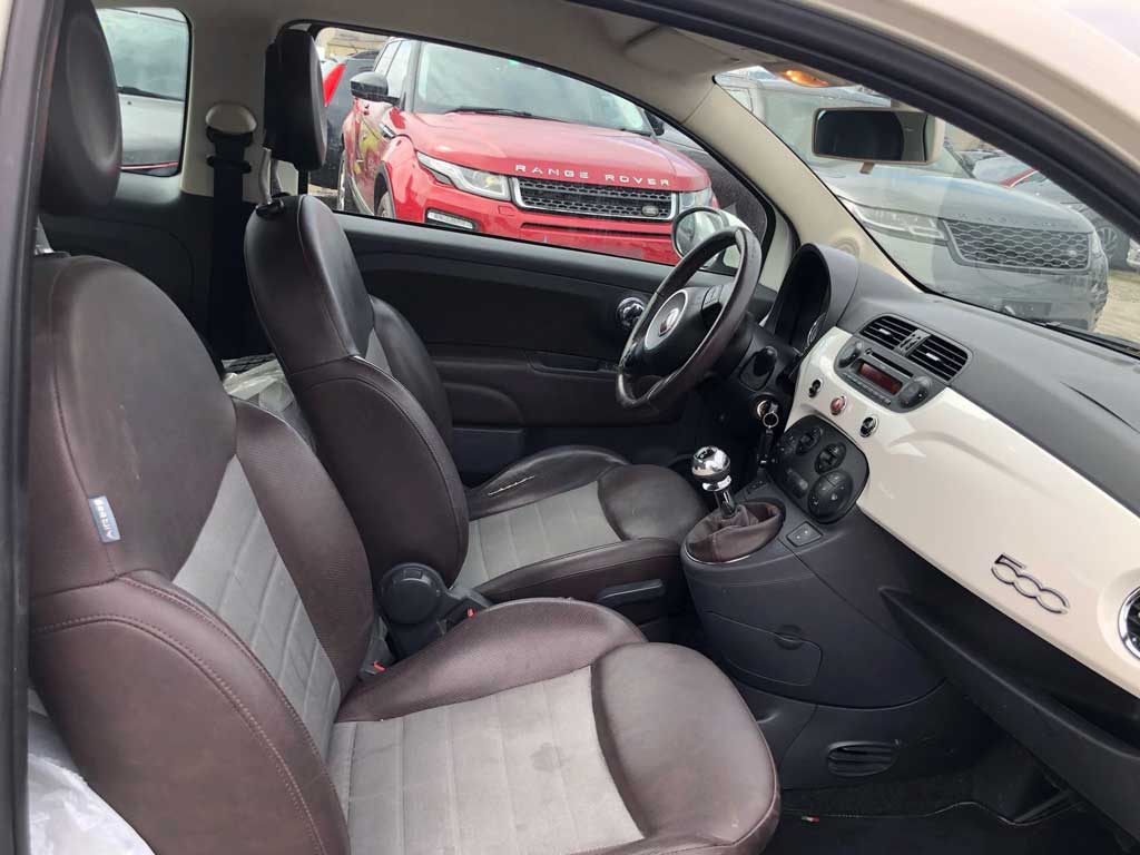 FIAT 500 1.4 16V Sport 2008 petite voiture en essence boîte manuelle blanc interieur